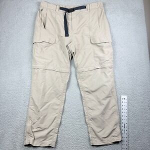 The North Face Mens XXL Convertible Hiking Pants Zip Tan Cargo Belted Size XL